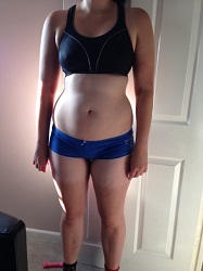 personal training client before fitness with a fat bellly