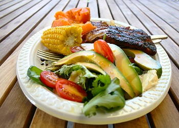 steak and vegetables on a plate